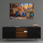 Stained Glass Style Cat Morning NY by Veve - 36x24 acrylic wall art in a room