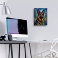 Stained Glass Style German Shepherd by Veve - 12x16 acrylic wall art in a room