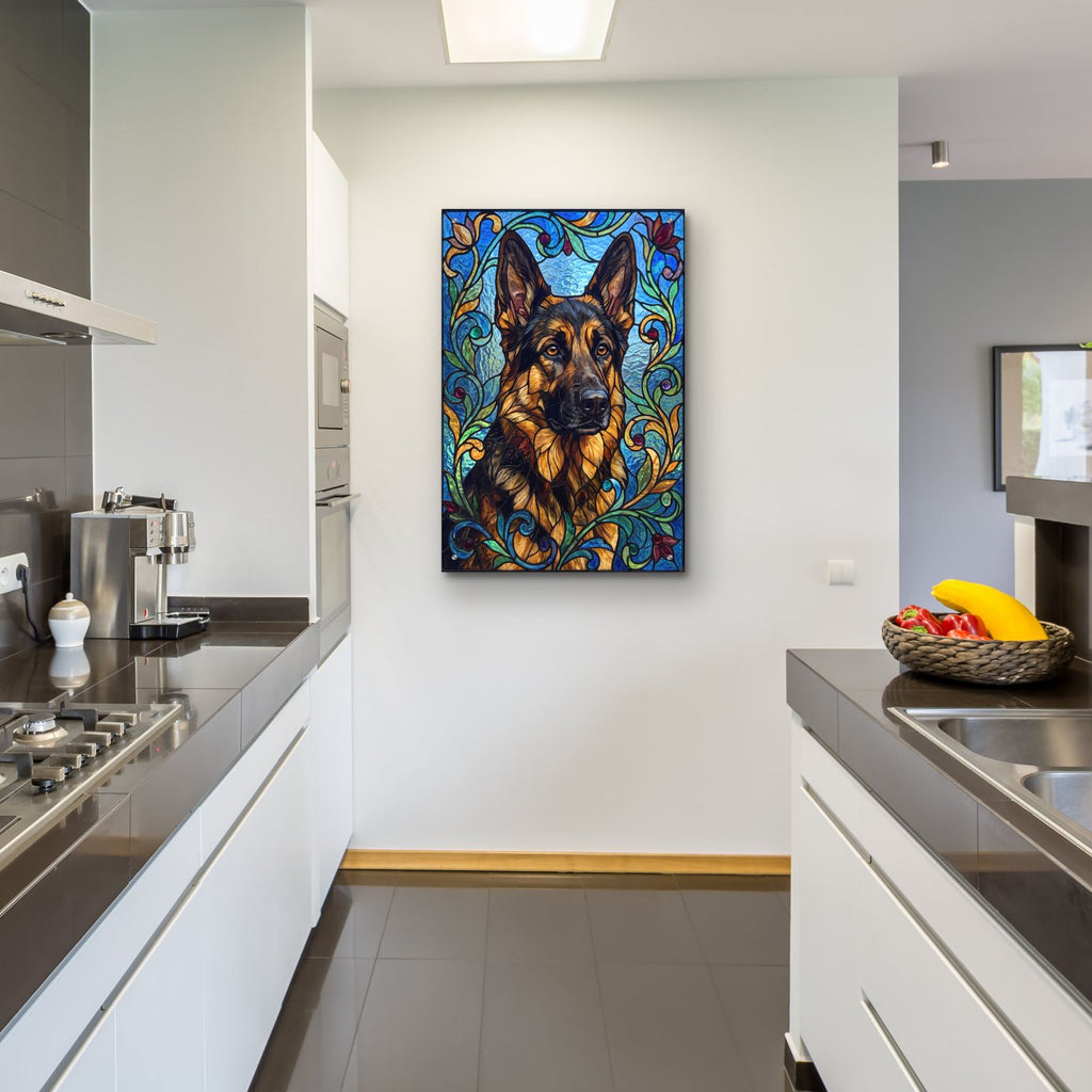 Stained Glass Style German Shepherd by Veve - 24x36 acrylic wall art in a room