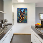Stained Glass Style German Shepherd by Veve - 24x36 acrylic wall art in a room