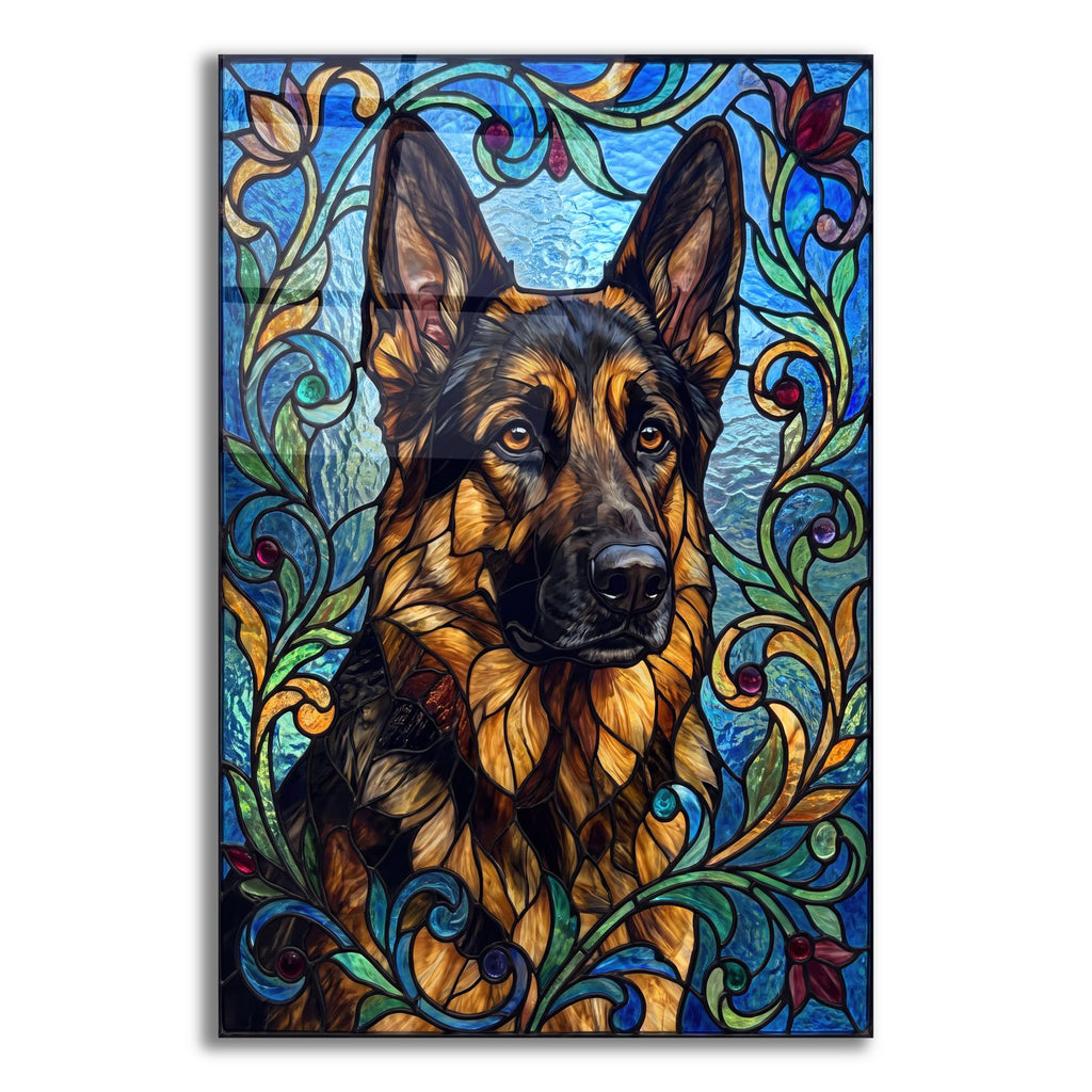Stained Glass Style German Shepherd by Veve acrylic glass wall art