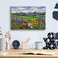 Stained Glass Style Wildflower Mountain Meadow by Veve - 16x12 acrylic wall art in a room