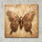 Steampunk Butterfly Ruby Copper by Veve - 12x12 acrylic wall art in a room