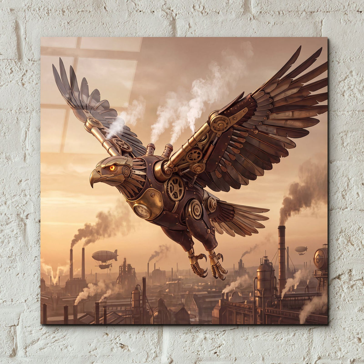 Steampunk Eagle City by Veve - 12x12 acrylic wall art in a room