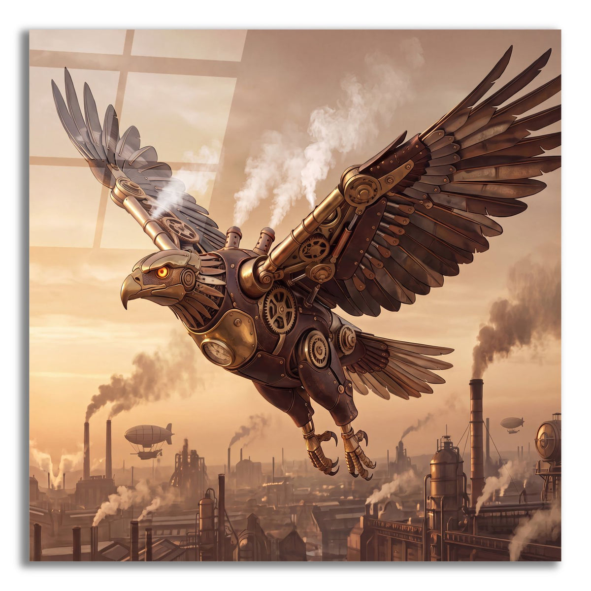 Steampunk Eagle City by Veve acrylic glass wall art
