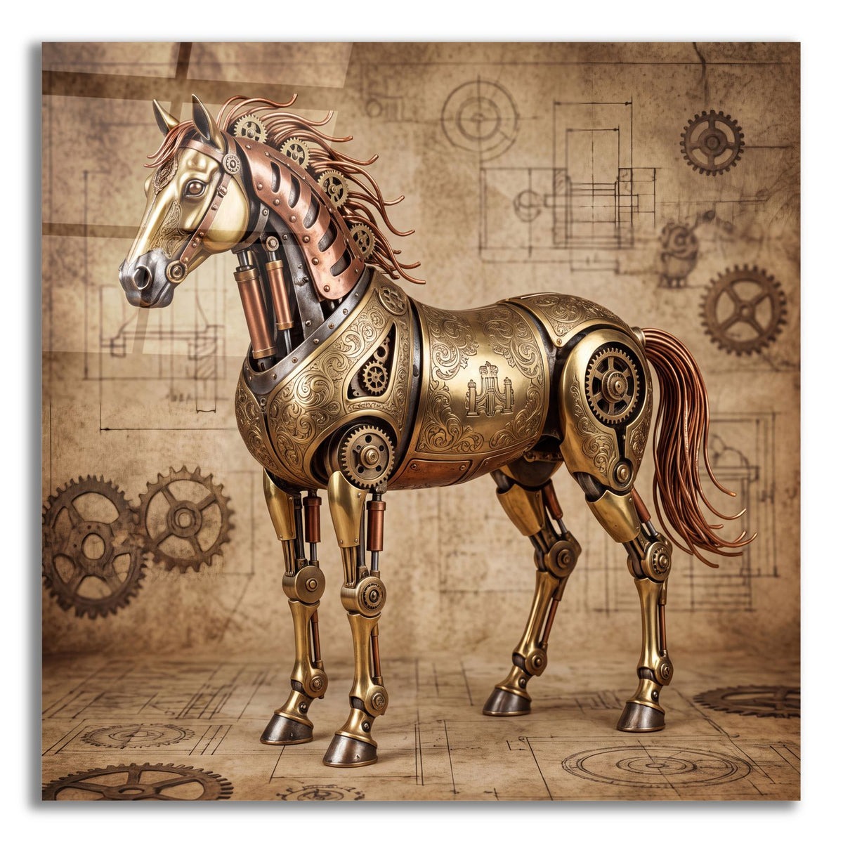 Steampunk Horse by Veve acrylic glass wall art