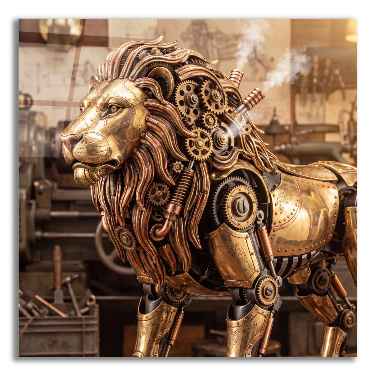 Steampunk Lion by Veve acrylic glass wall art