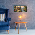 Summer Riverside Cottage Romantic Country Landscape by Veve - 24x12 acrylic wall art in a room