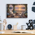 Summer Sunset Lake Porch White Adirondacks by Veve - 16x12 acrylic wall art in a room