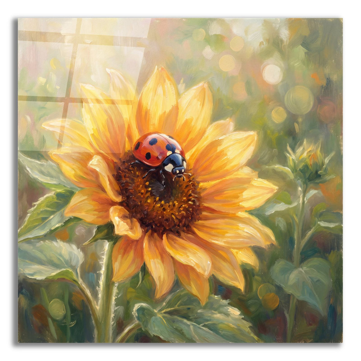 Sunflower and Ladybug by Veve acrylic glass wall art