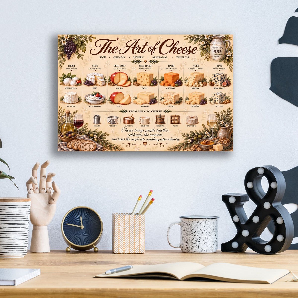 The Art of Cheese by Veve - 16x12 acrylic wall art in a room