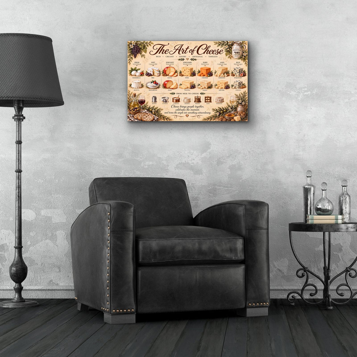 The Art of Cheese by Veve - 24x16 acrylic wall art in a room