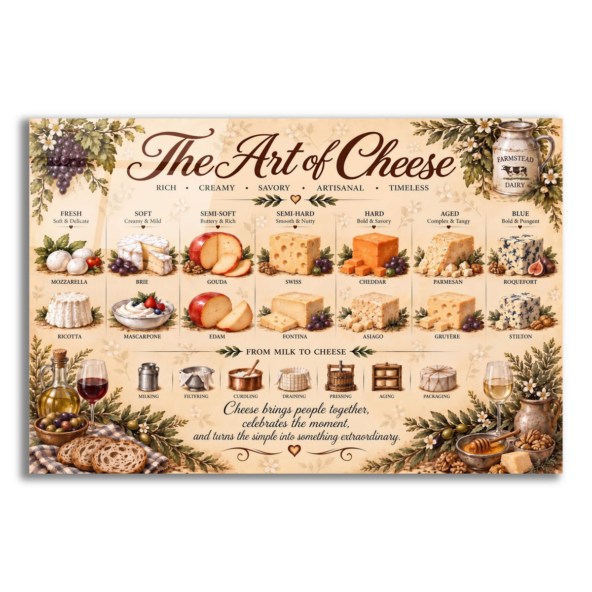 The Art of Cheese by Veve acrylic glass wall art
