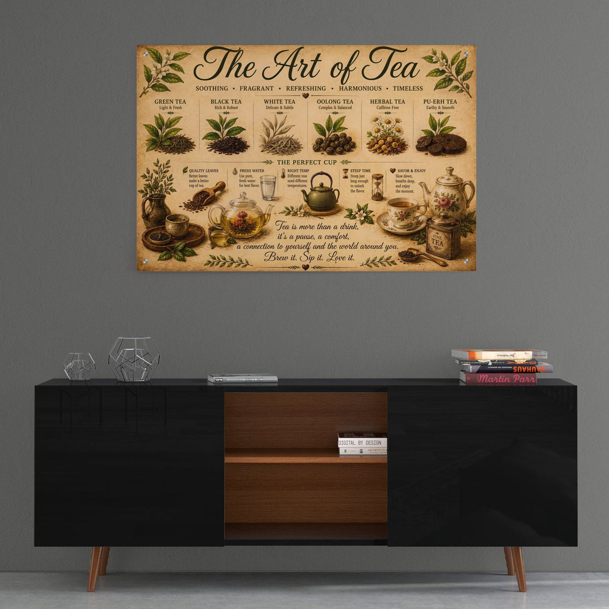 The Art of Tea by Veve - 36x24 acrylic wall art in a room