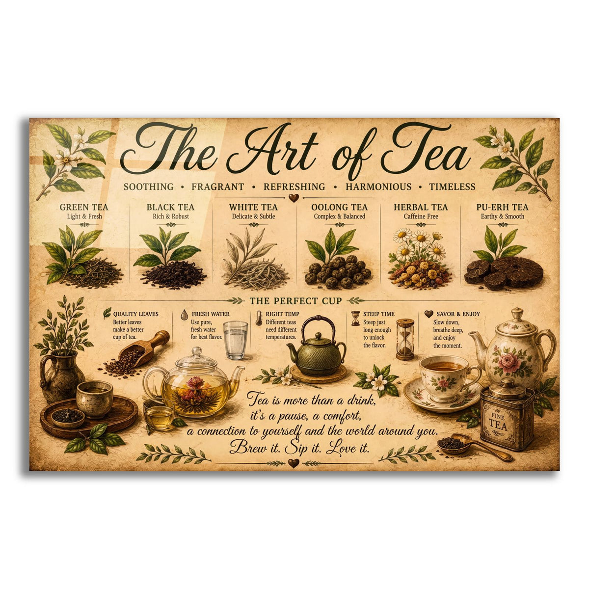 The Art of Tea by Veve acrylic glass wall art