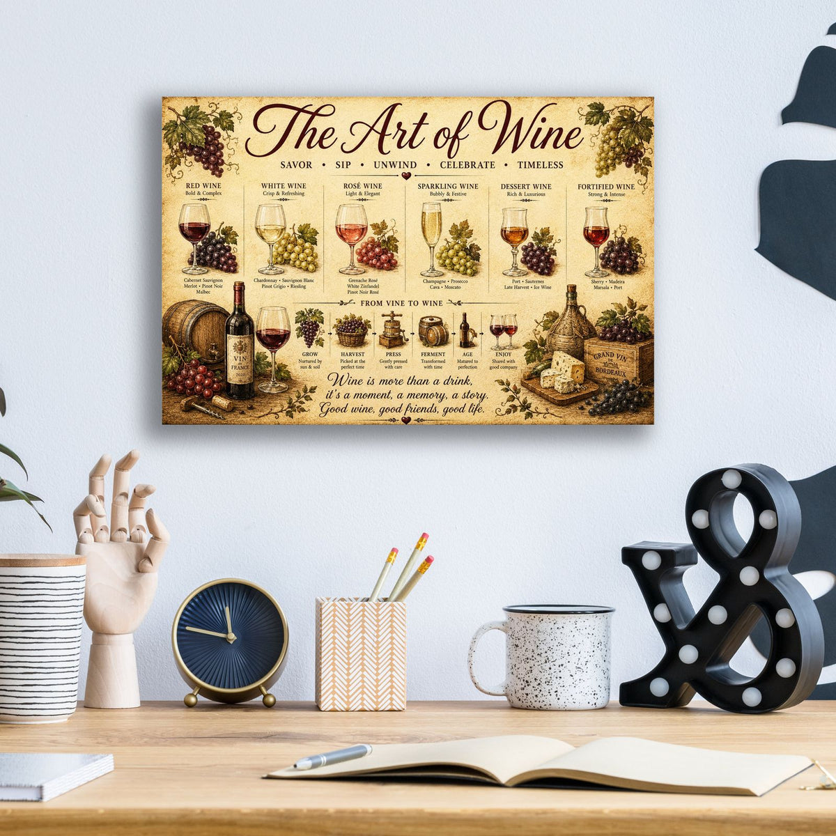 The Art of Wine by Veve - 16x12 acrylic wall art in a room