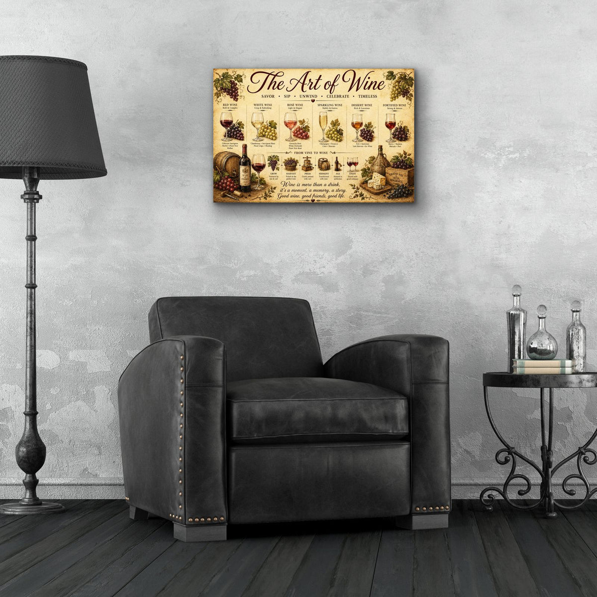 The Art of Wine by Veve - 24x16 acrylic wall art in a room