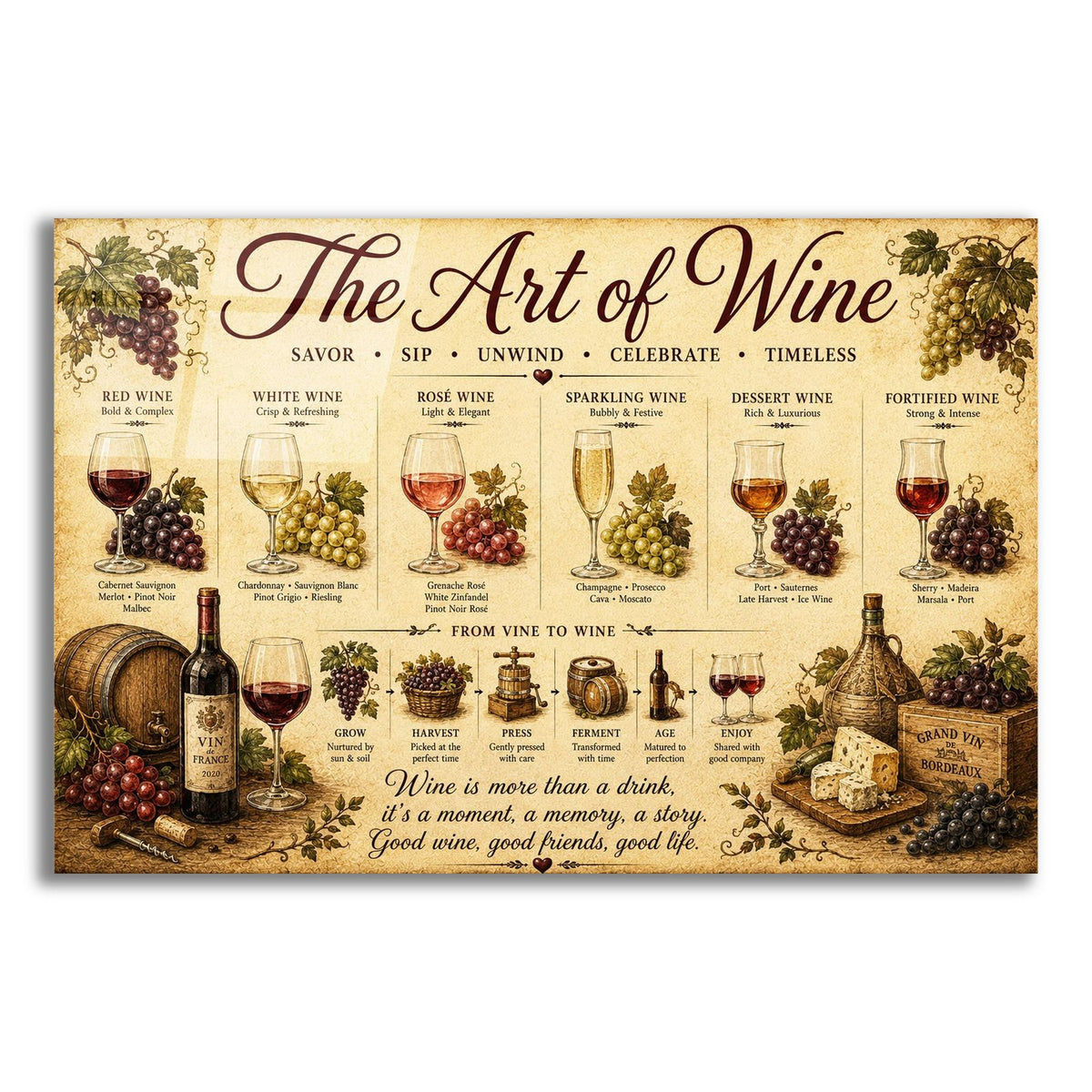 The Art of Wine by Veve acrylic glass wall art