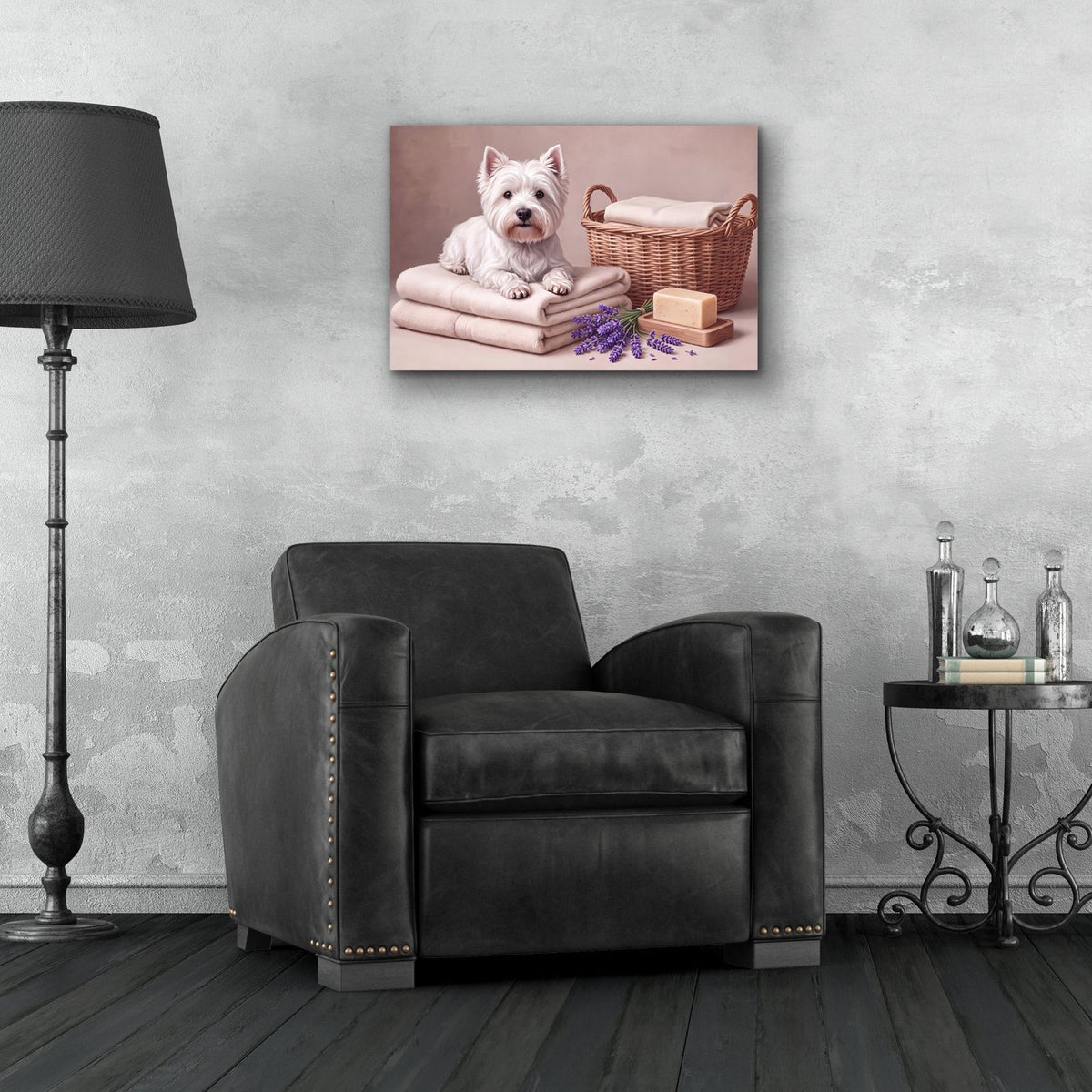 Westie Laundry Room Helper by Veve - 24x16 acrylic wall art in a room