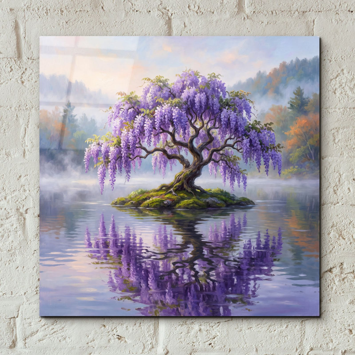 Wisteria Reflections by Veve - 12x12 acrylic wall art in a room