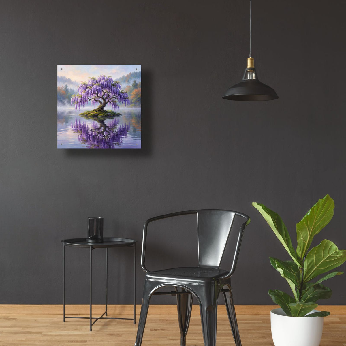 Wisteria Reflections by Veve - 24x24 acrylic wall art in a room