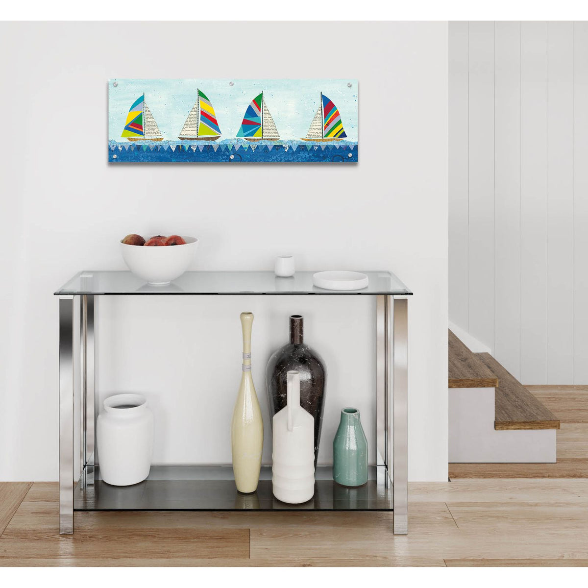 Rainbow Spinnakers V by Courtney Prahl - 36x12 acrylic wall art in a room