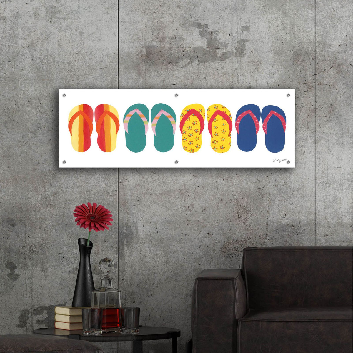 Sea Sand Sun VIII by Courtney Prahl - 48x16 acrylic wall art in a room