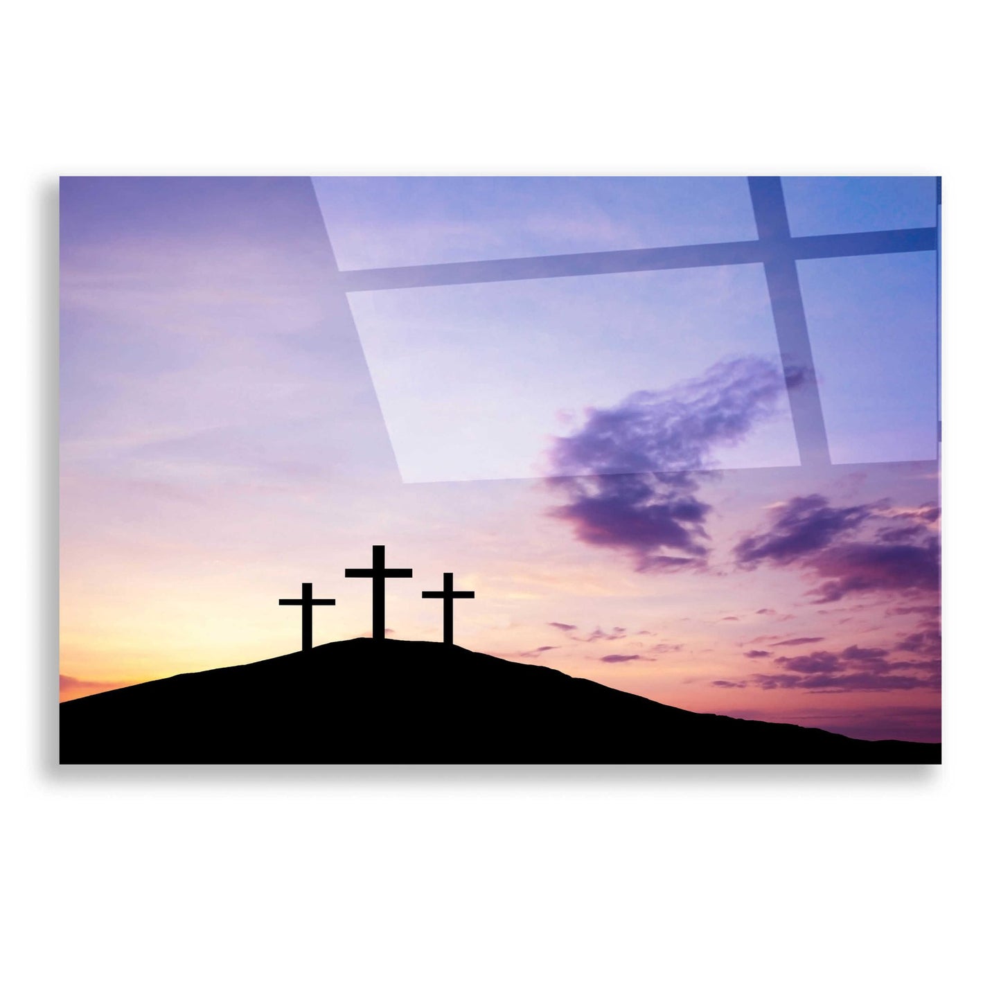 Epic Art 'Three Crosses,' Acrylic Glass Wall Art