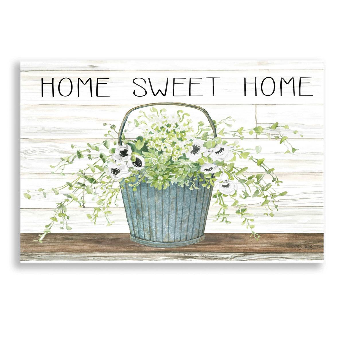 Home Sweet Home Galvanized Bucket by Cindy Jacobs acrylic glass wall art