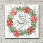 Merry & Bright Wreath by Cindy Jacobs - 12x12 acrylic wall art in a room