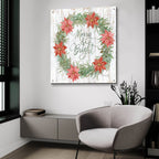 Merry & Bright Wreath by Cindy Jacobs - 36x36 acrylic wall art in a room