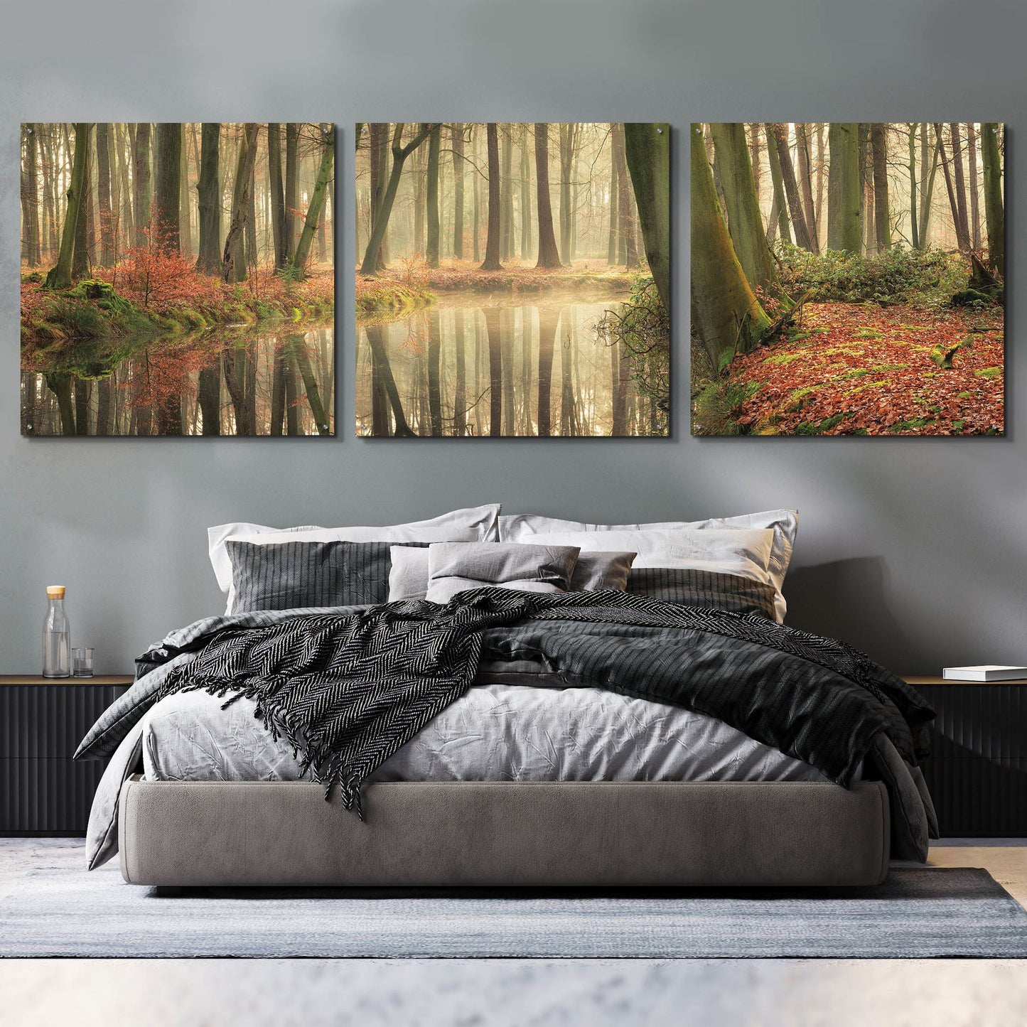 Epic Art 'The Healing Power of Forests' by Martin Podt, Acrylic Glass Wall Art, 3 Piece Set,108x36