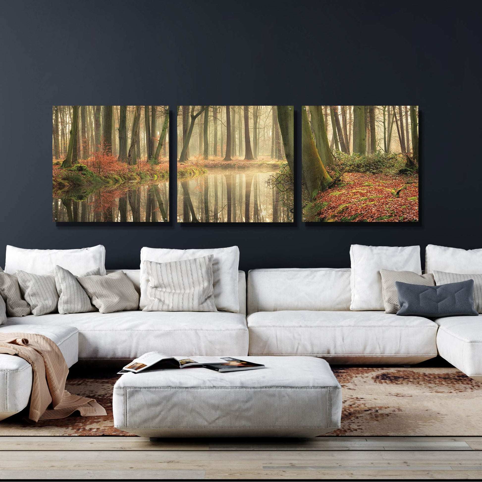 Epic Art 'The Healing Power of Forests' by Martin Podt, Acrylic Glass Wall Art, 3 Piece Set,108x36