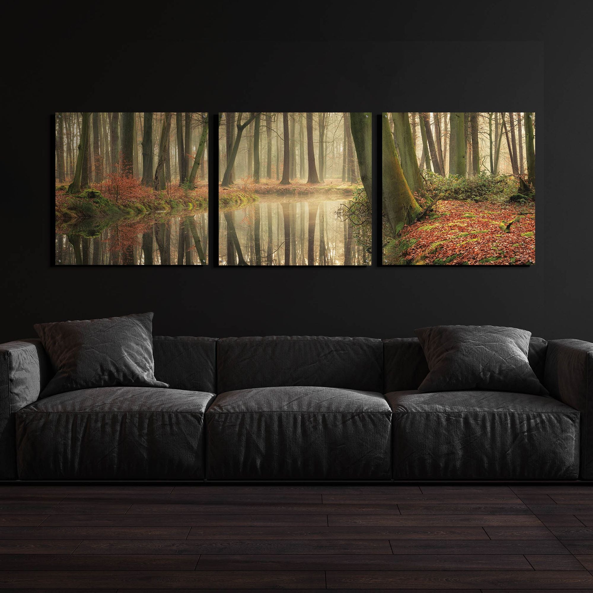 Epic Art 'The Healing Power of Forests' by Martin Podt, Acrylic Glass Wall  Art, 3 Piece Set