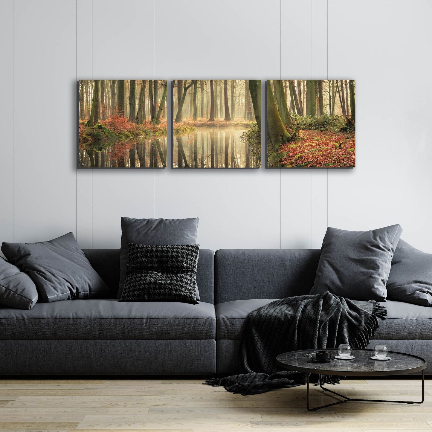 Epic Art 'The Healing Power of Forests' by Martin Podt, Acrylic Glass Wall Art, 3 Piece Set,72x24