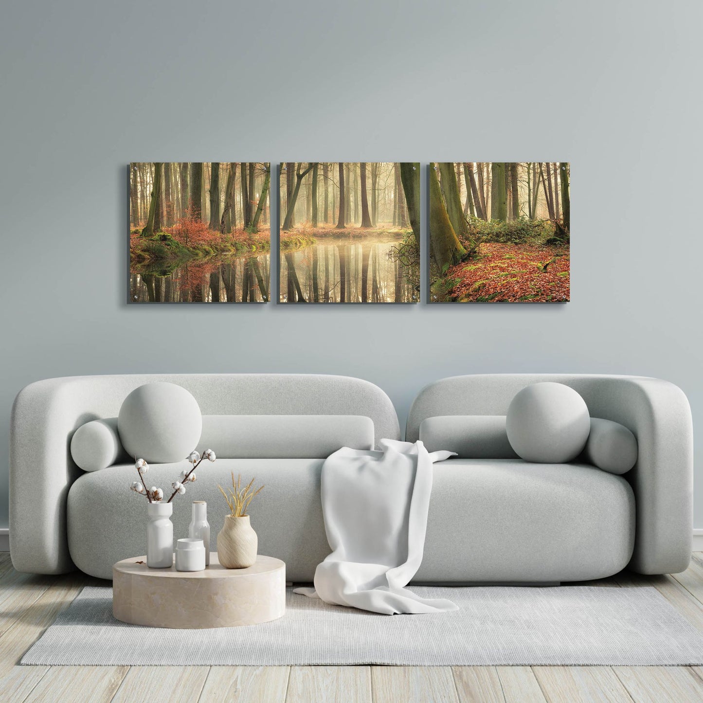 Epic Art 'The Healing Power of Forests' by Martin Podt, Acrylic Glass Wall Art, 3 Piece Set,72x24