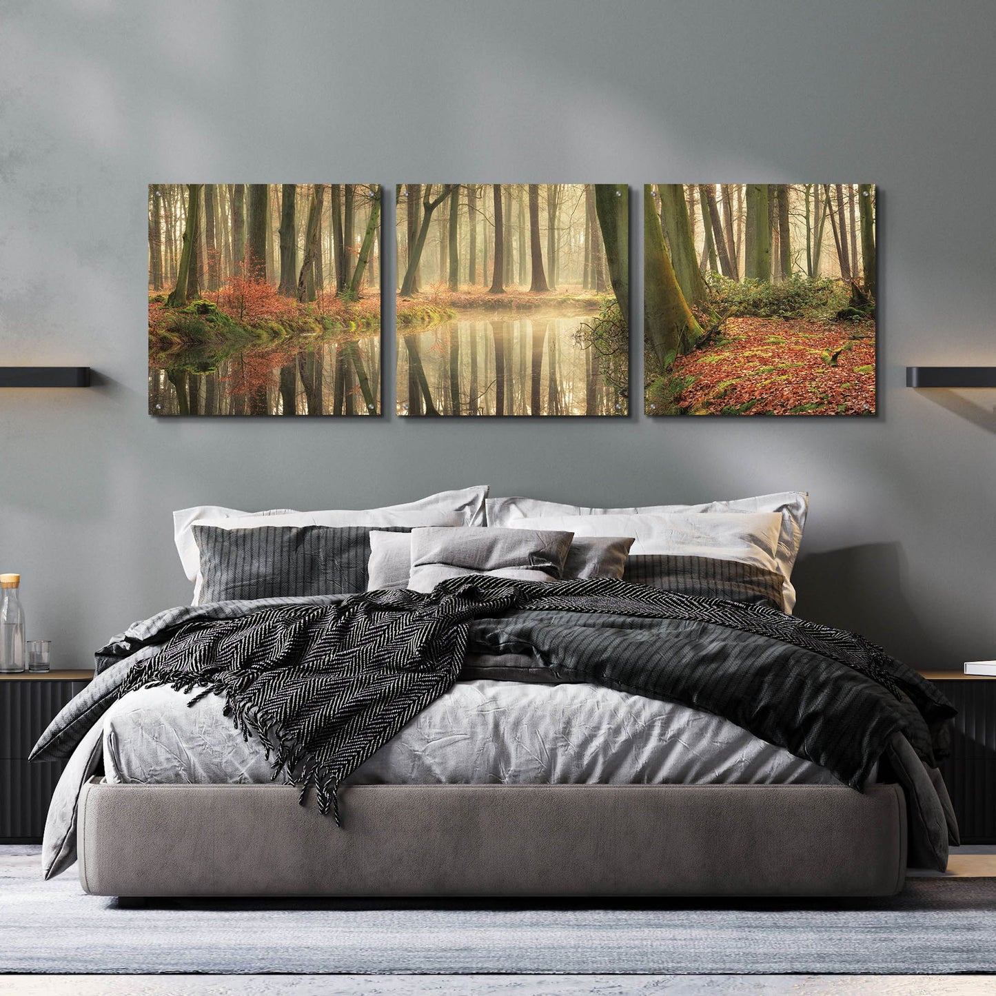 Epic Art 'The Healing Power of Forests' by Martin Podt, Acrylic Glass Wall Art, 3 Piece Set,72x24