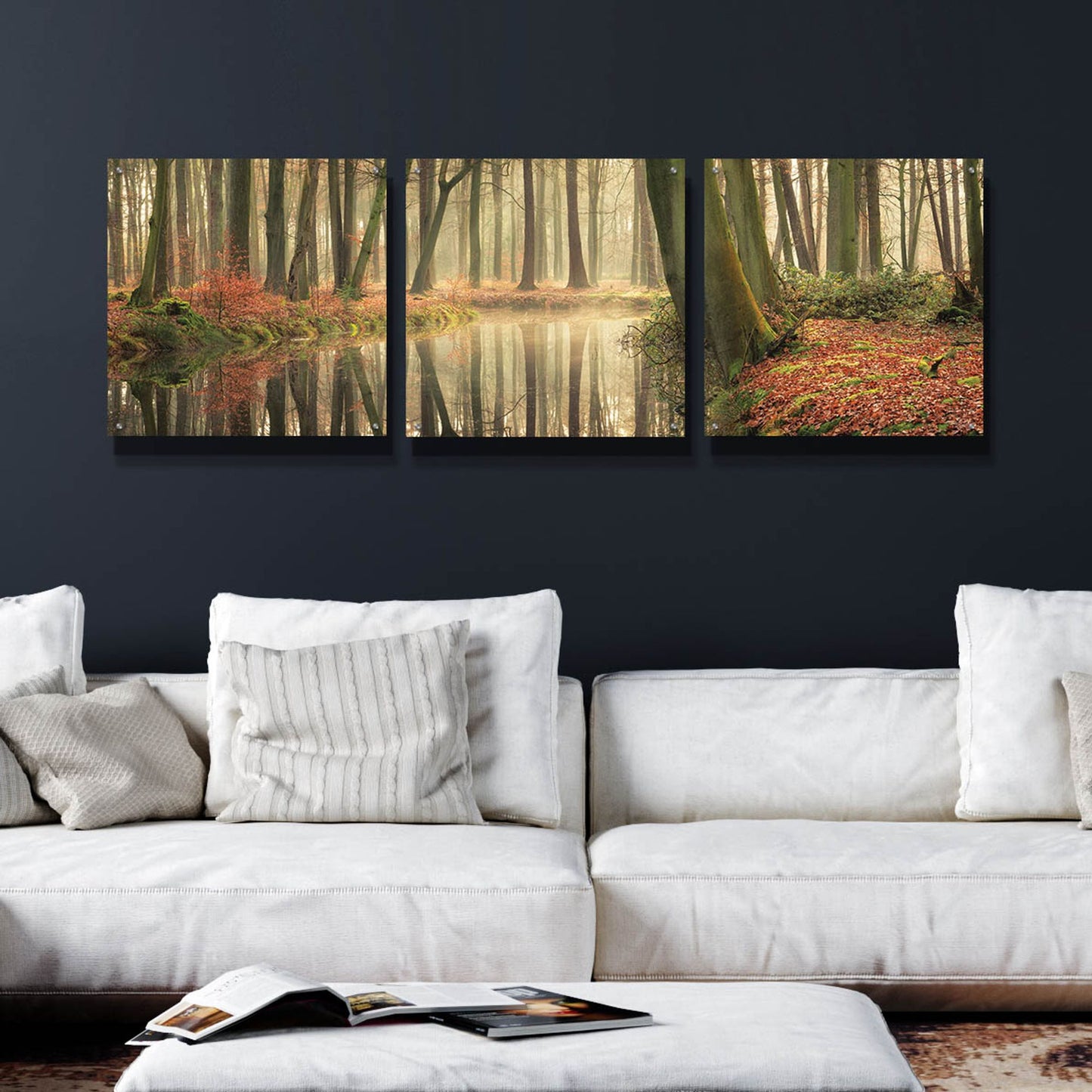 Epic Art 'The Healing Power of Forests' by Martin Podt, Acrylic Glass Wall Art, 3 Piece Set,72x24