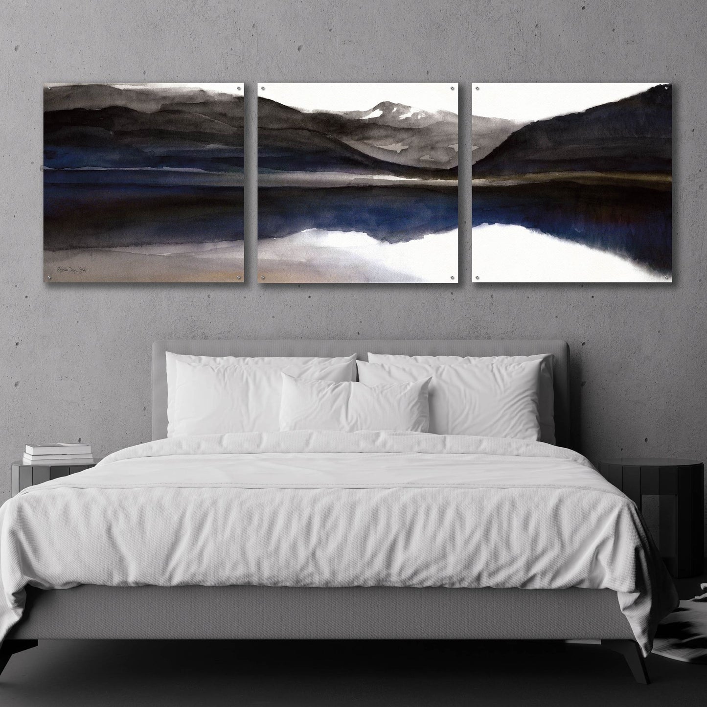 Epic Art 'Reflection Lake 1' by Stellar Design Studio, Acrylic Glass Wall Art, 3 Piece Set,108x36