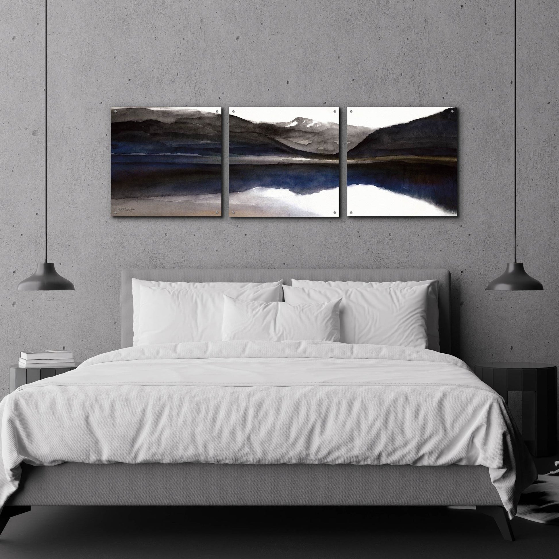 Epic Art 'Reflection Lake 1' by Stellar Design Studio, Acrylic Glass Wall Art, 3 Piece Set,72x24