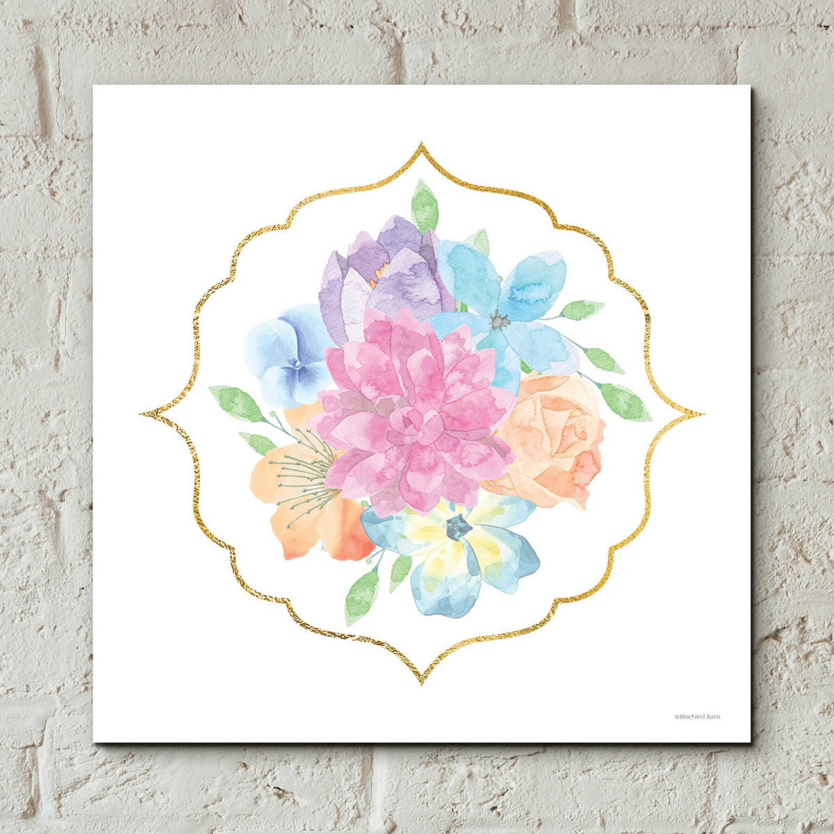 Floral Center Flower by Bluebird Barn - 12x12 acrylic wall art in a room
