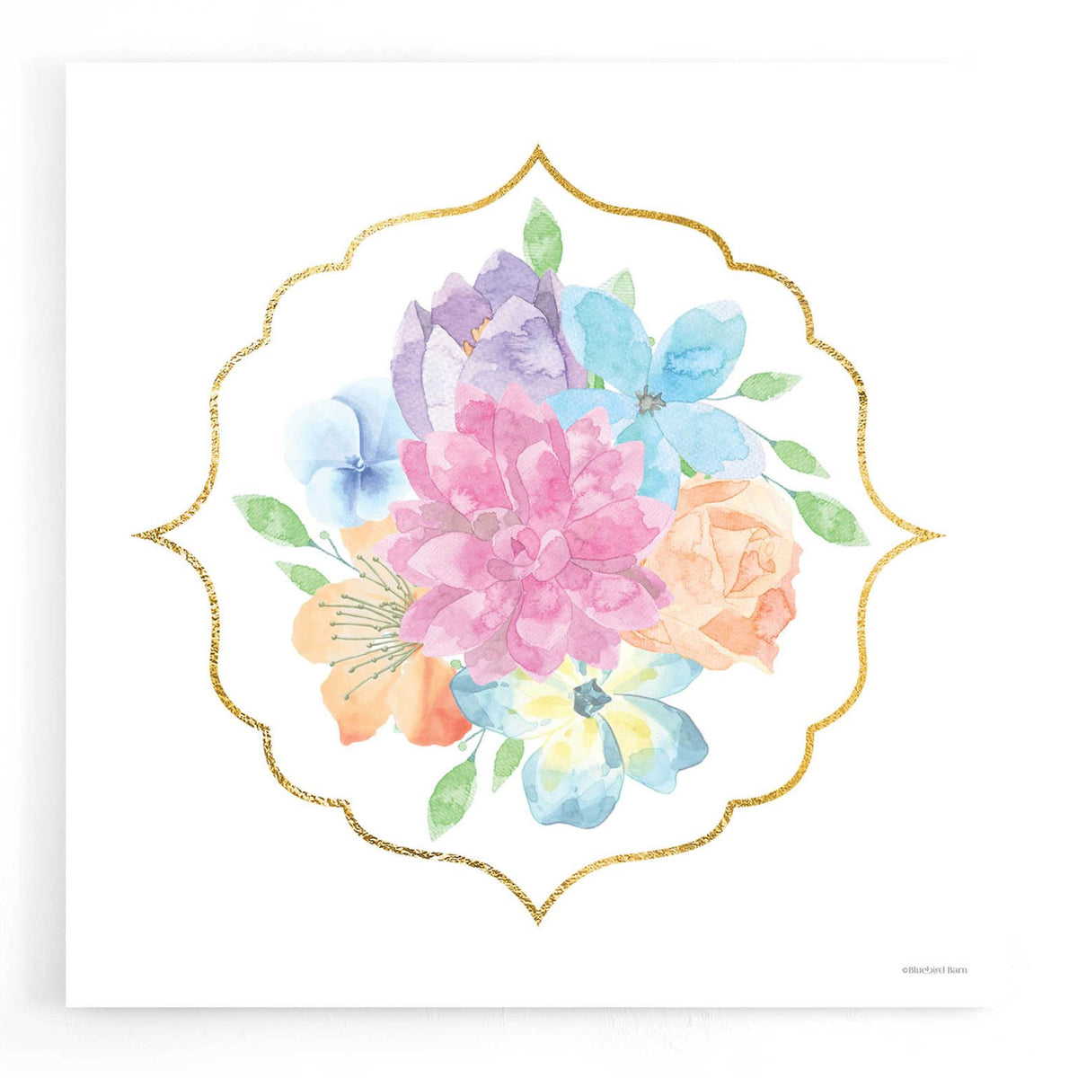 Floral Center Flower by Bluebird Barn acrylic glass wall art
