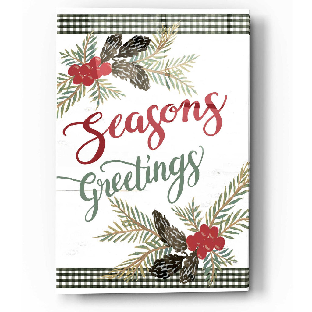 Pinecone Seasons Greetings by Cindy Jacobs acrylic glass wall art