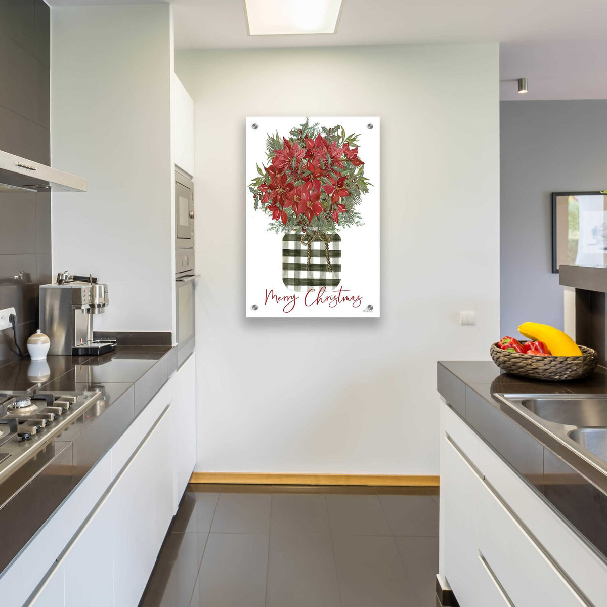 Merry Christmas Poinsettia by Cindy Jacobs - 24x36 acrylic wall art in a room
