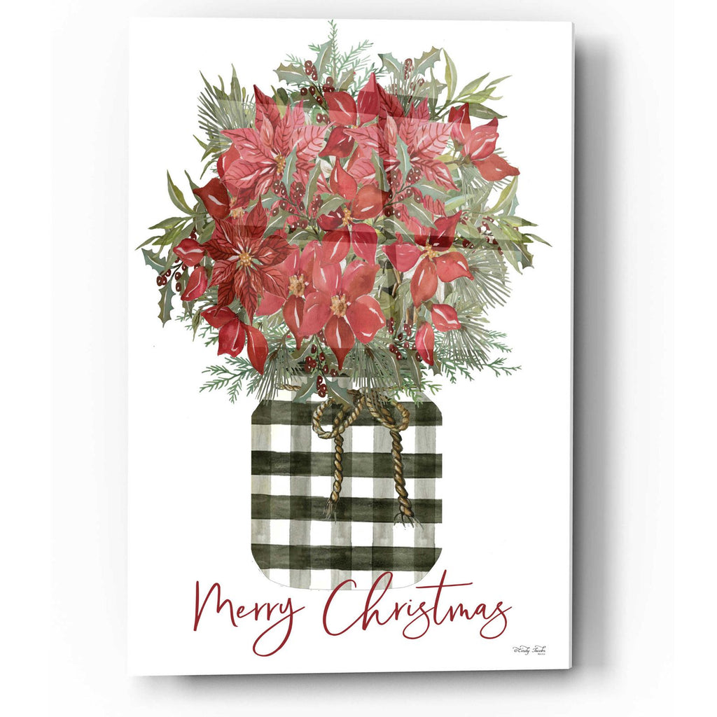 Merry Christmas Poinsettia by Cindy Jacobs acrylic glass wall art