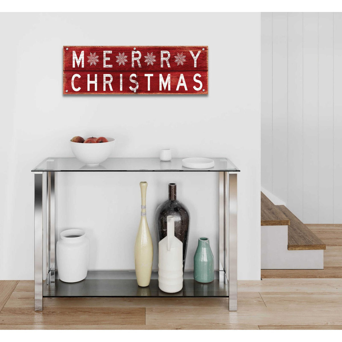 Merry Christmas Sign 2 by Cindy Jacobs - 36x12 acrylic wall art in a room