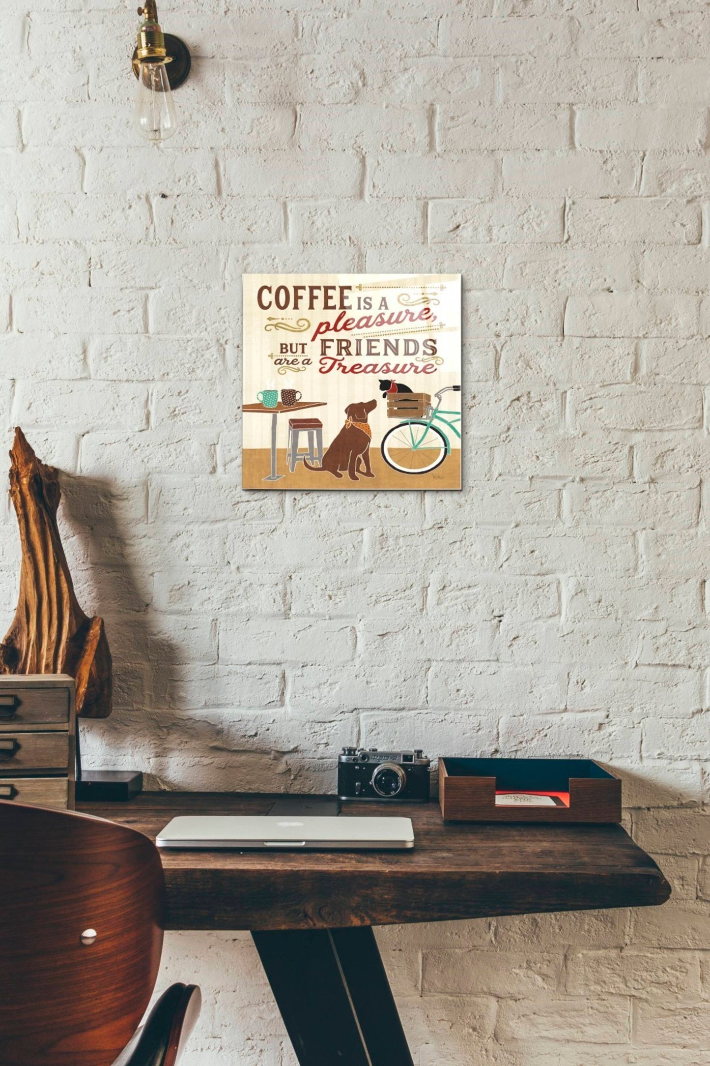Epic Art 'Coffee and Friends II' by Veronique Charron, Acrylic Glass Wall Art,12x12