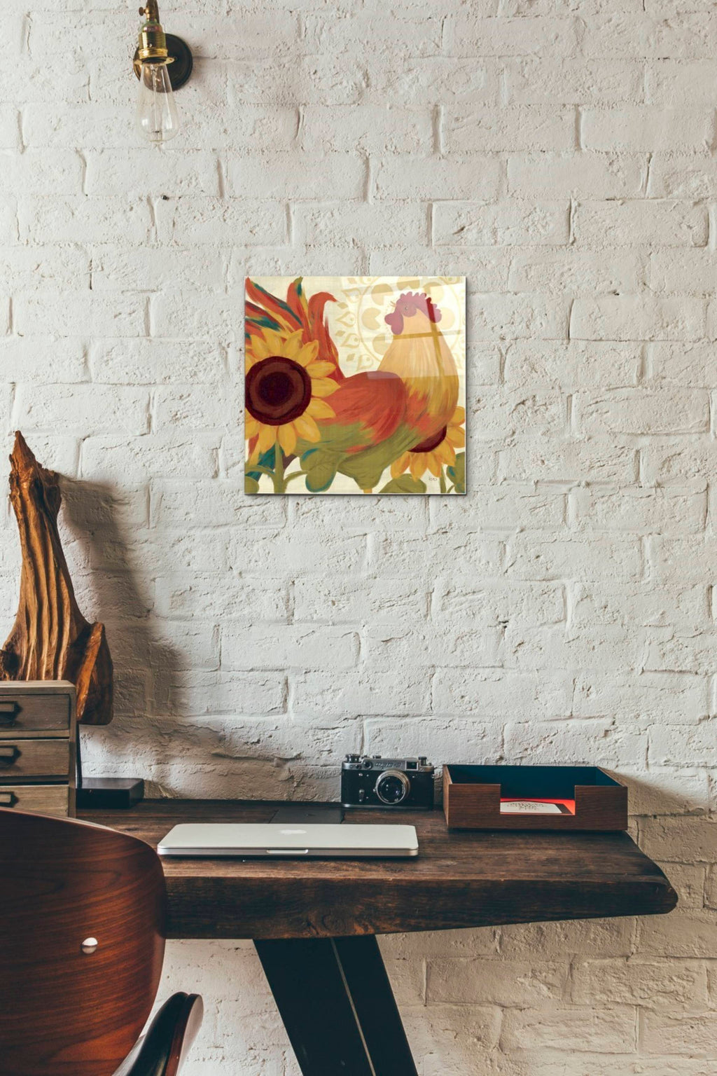 Epic Art 'Spice Roosters II' by Veronique Charron, Acrylic Glass Wall Art,12x12
