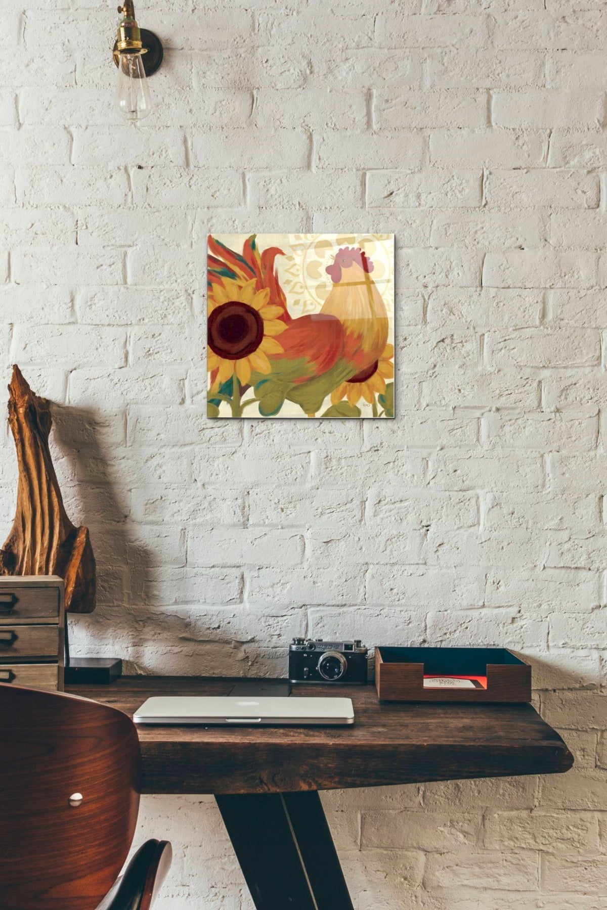 Epic Art 'Spice Roosters II' by Veronique Charron, Acrylic Glass Wall Art,12x12