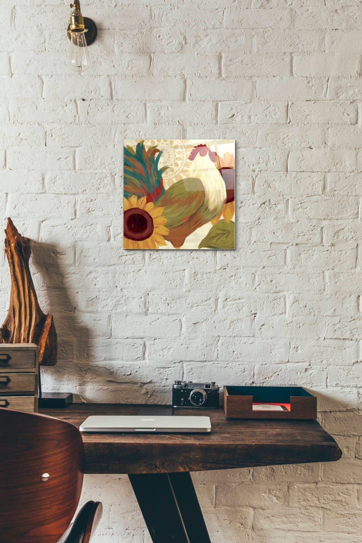 Epic Art 'Spice Roosters I' by Veronique Charron, Acrylic Glass Wall Art,12x12